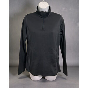 Spyder Black 1/4 Zip Performance Top Sz M Athletic Long-Sleeve Shirt Sports